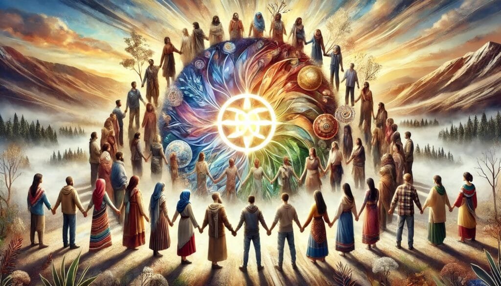 DALL·E 2024-12-20 22.53.32 - An artistic representation of a diverse community, showing people of various backgrounds, ethnicities, and cultures forming a harmonious circle. They