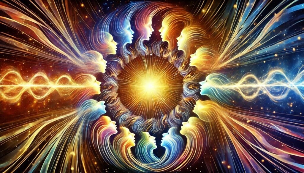 DALL·E 2024-12-20 23.05.26 - A vibrant and symbolic representation of a chorus of human voices, each speaking a different tongue, yet harmonizing into one moral melody. The image