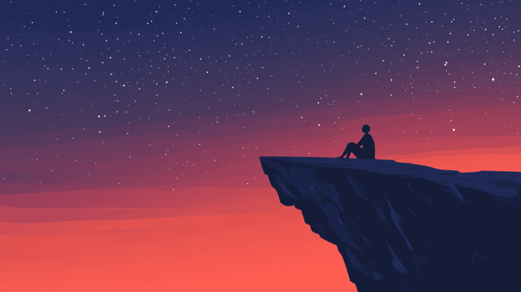 halatmedya_A_lone_thinker_at_a_cliffs_edge_under_a_starry_sky_b90da18a-c194-4971-9b34-9218d1027121_2