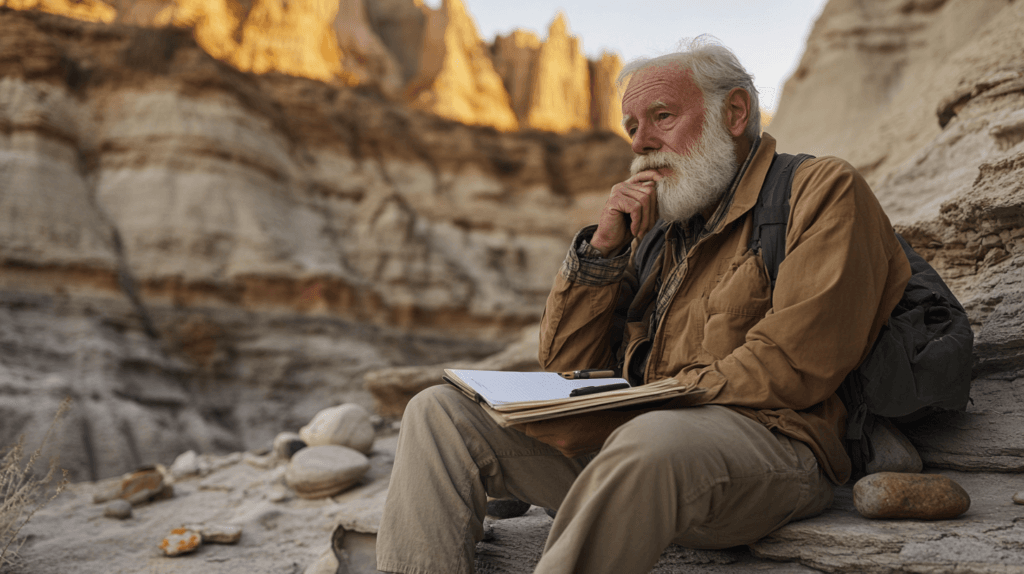 halatmedya_An_elderly_short_and_stout_geologist_with_a_thick__e455a0bd-b6a1-40e2-ba6b-804ac8e01dd0_3