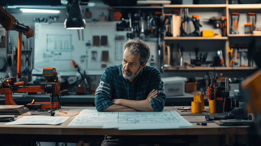halatmedya_An_engineer_in_a_workshop_tools_and_diagrams_nearb_fdd77204-962f-4b7c-9e6a-54d3a5a9b093_3