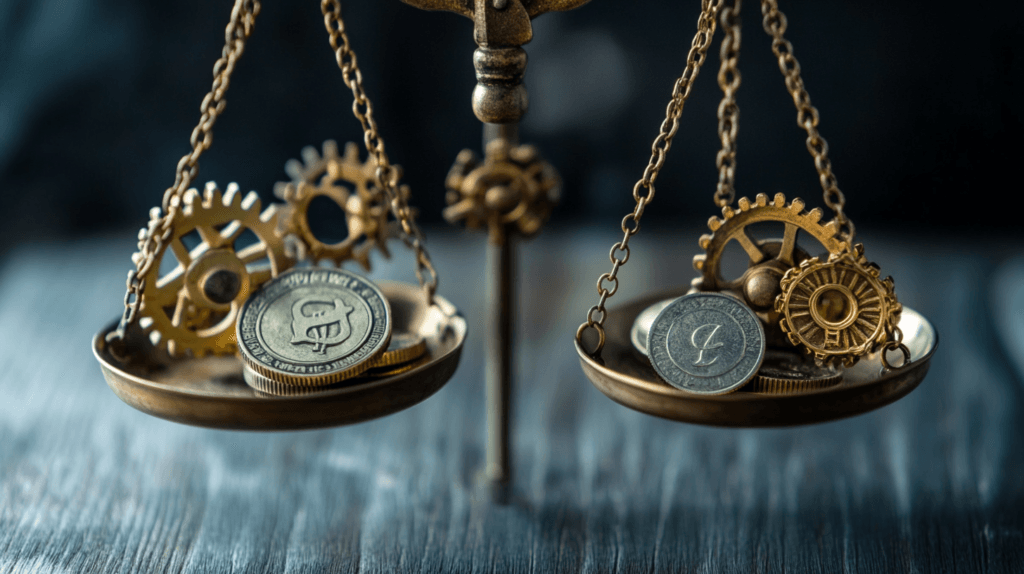 halatmedya_Gears_and_coins_balanced_on_scales_hinting_at_mora_bcf771fa-b9b4-4e49-a042-17b1a1b7abf1_1