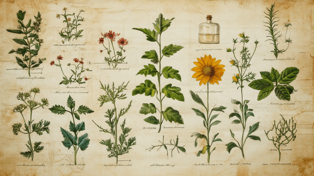 halatmedya_Medicinal_plants_and_simple_molecular_diagrams_--a_a3bd3288-369d-4f41-b1c2-d5b793c7388d_2