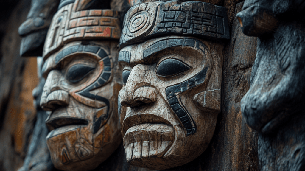 halatmedya_Tribal_masks_totems_and_cultural_symbols_interwove_cb514458-60ad-4ee4-b6f4-d70434edb842_0